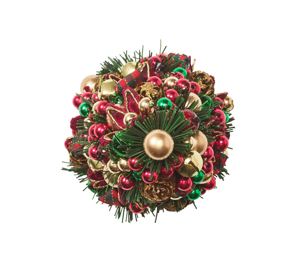 Tinsel Tree Napkin Ring in Red, Green & Gold, Set of 4