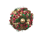 Tinsel Tree Napkin Ring in Red, Green & Gold, Set of 4