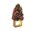 Tinsel Tree Napkin Ring in Red, Green & Gold, Set of 4