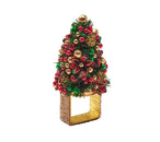 Tinsel Tree Napkin Ring in Red, Green & Gold, Set of 4