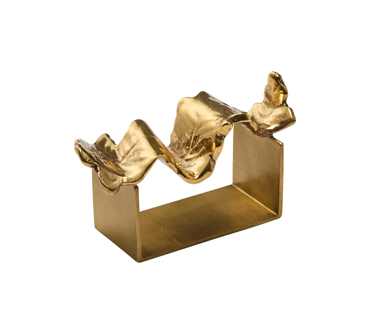 Wave Napkin Ring in Gold, Set of 4