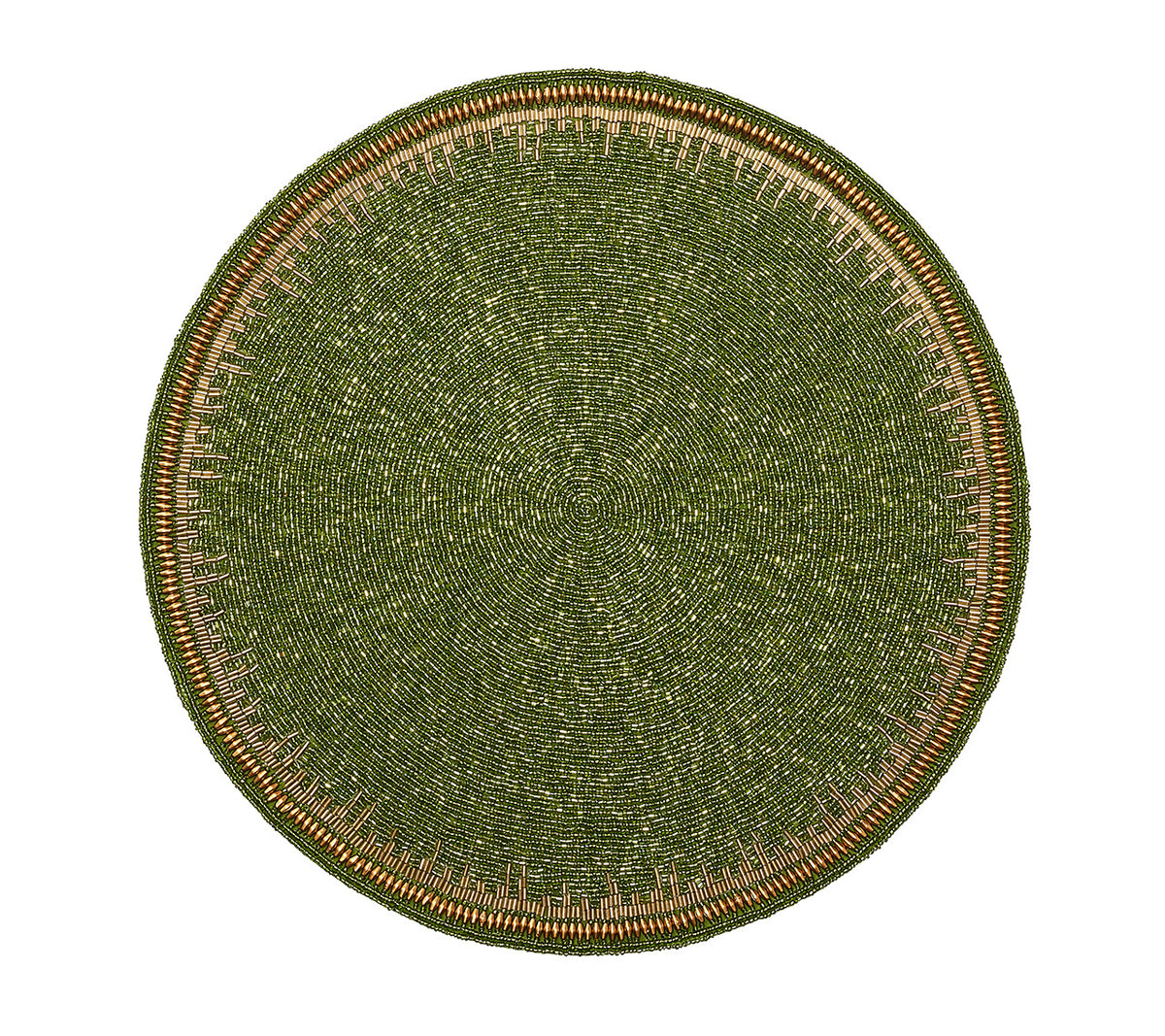 Enamor Placemat in Green & Gold, Set of 4