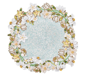 Kim Seybert, Inc.Gardenia Placemat in Sky, White & Yellow, Set of 2Placemats