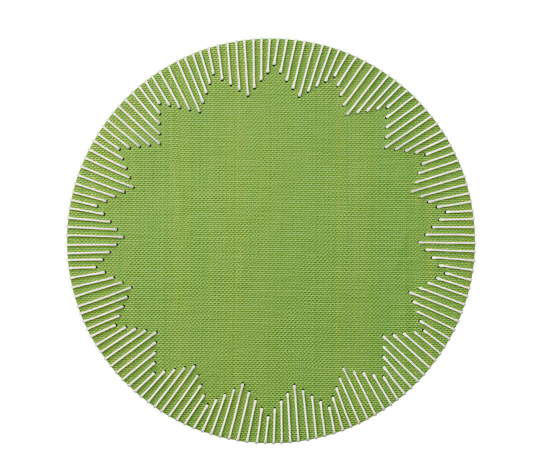 Dream Weaver Placemat in Green & White, Set of 4