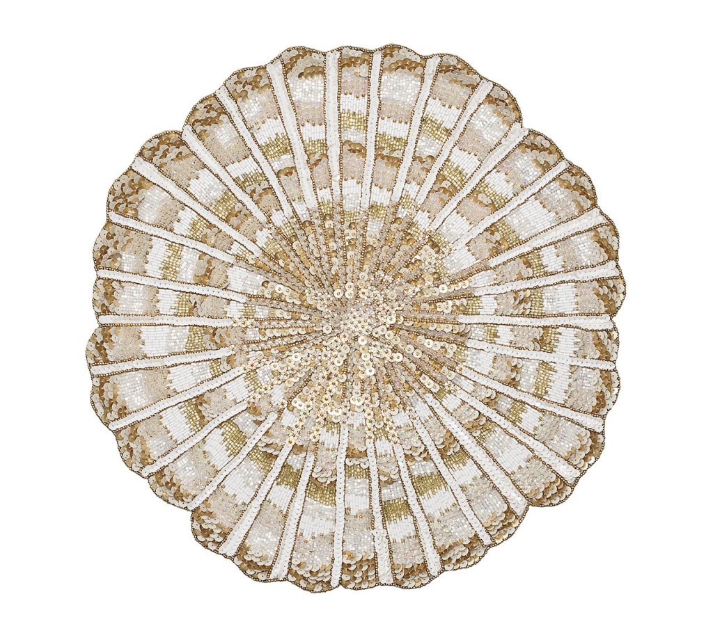 Kim Seybert, Inc.Nautilus Placemat in Champagne & Gold, Set of 2Placemats