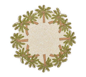 Kim Seybert, Inc.Oasis Placemat in Ivory, Green & Gold, Set of 2Placemats