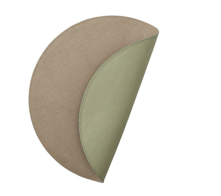 Icons Reversible Placemat in Sage & Khaki, Set of 4