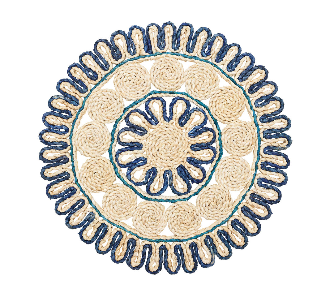 Casbah Placemat in Natural & Blue