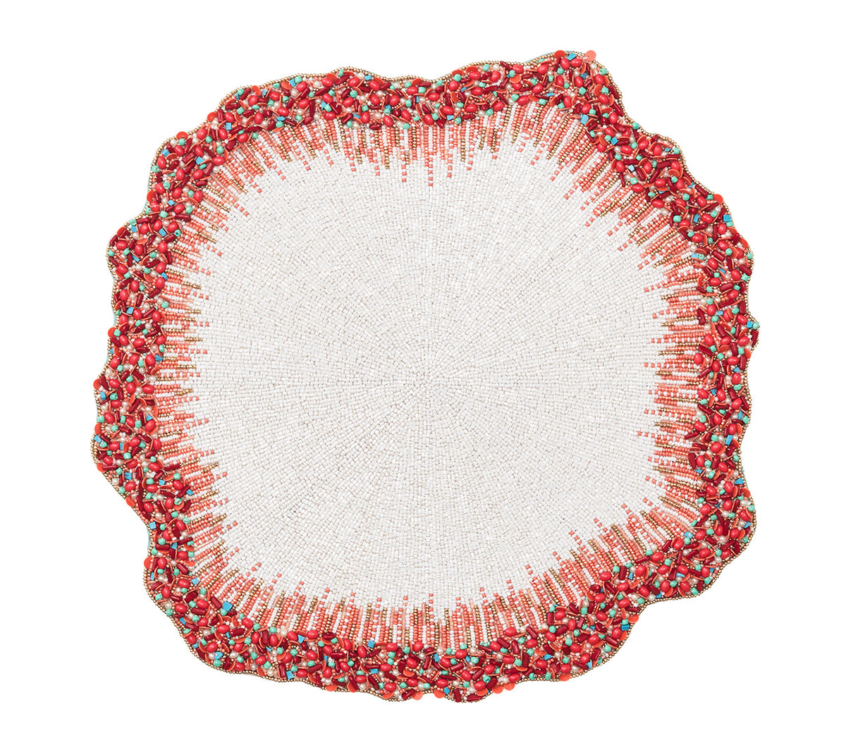 Reef Chic Placemat in White, Coral & Turquoise, Set of 2