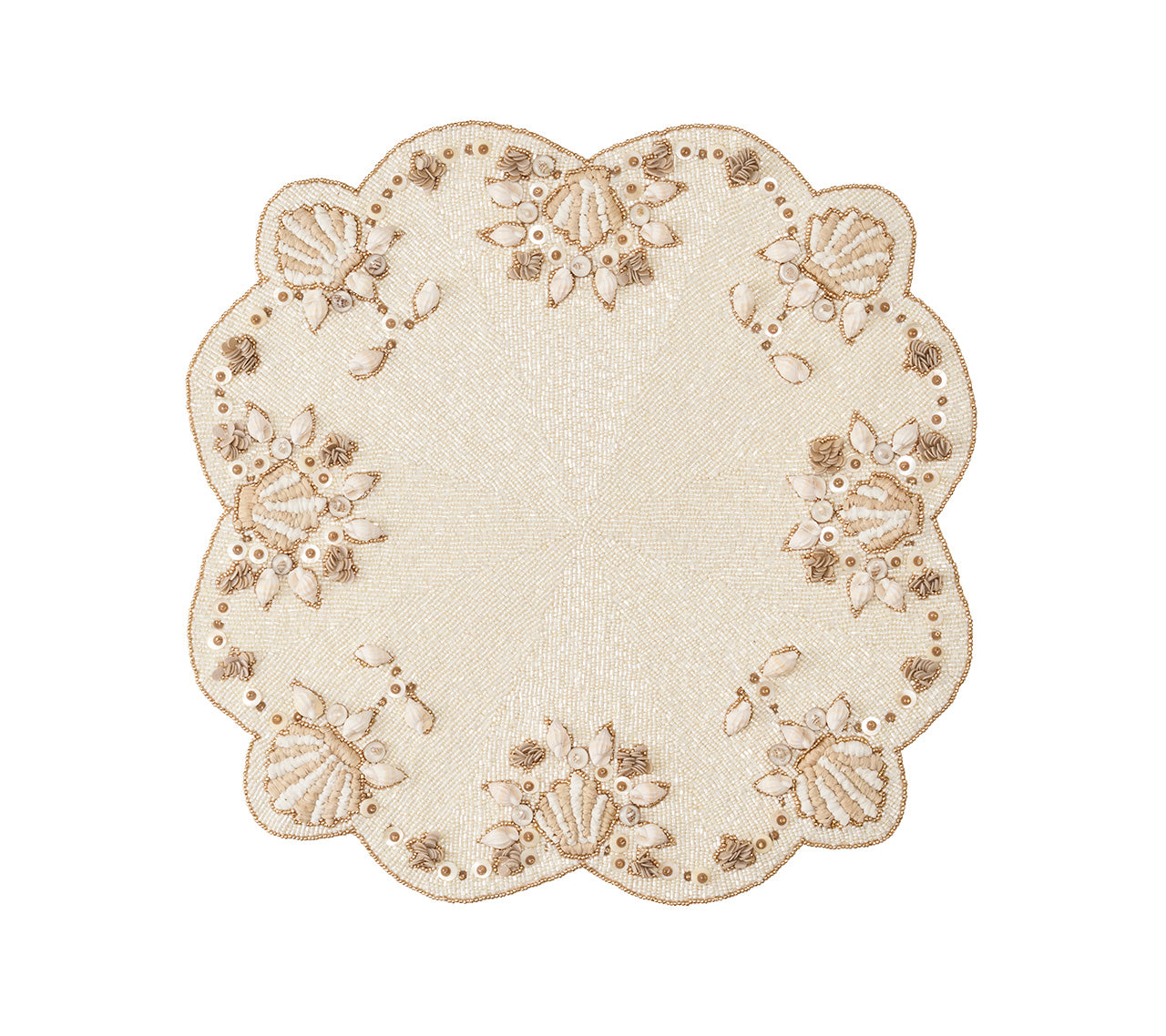 Beachcomber Placemat in Natural, Ivory & Gold, Set of 2