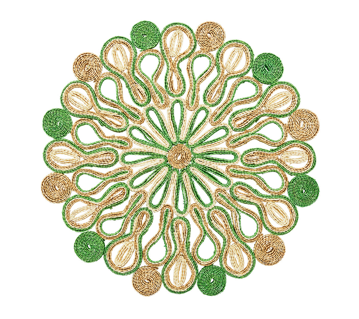 Marisol Placemat in Natural & Green, Set of 4