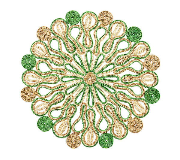 Marisol Placemat in Natural & Green, Set of 4