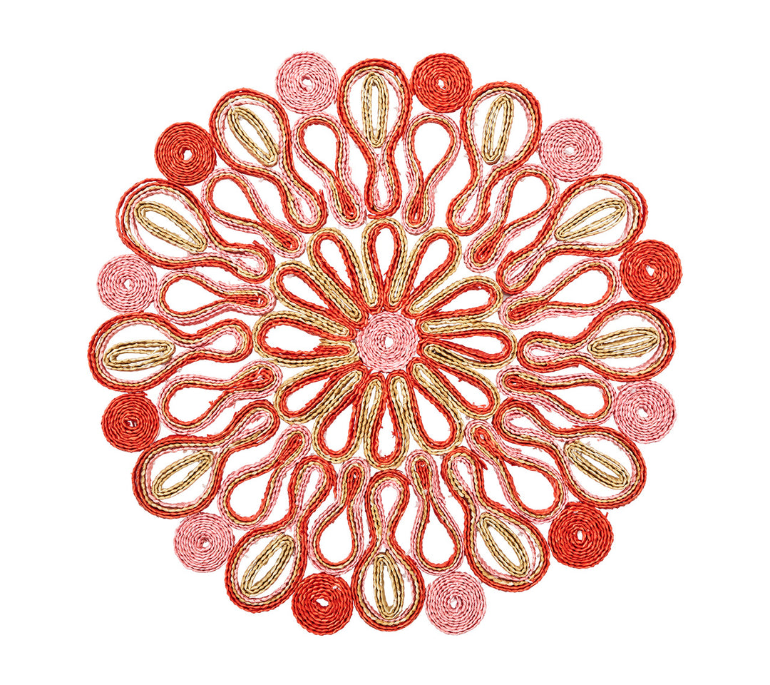 Marisol Placemat in Pink & Orange, Set of 4