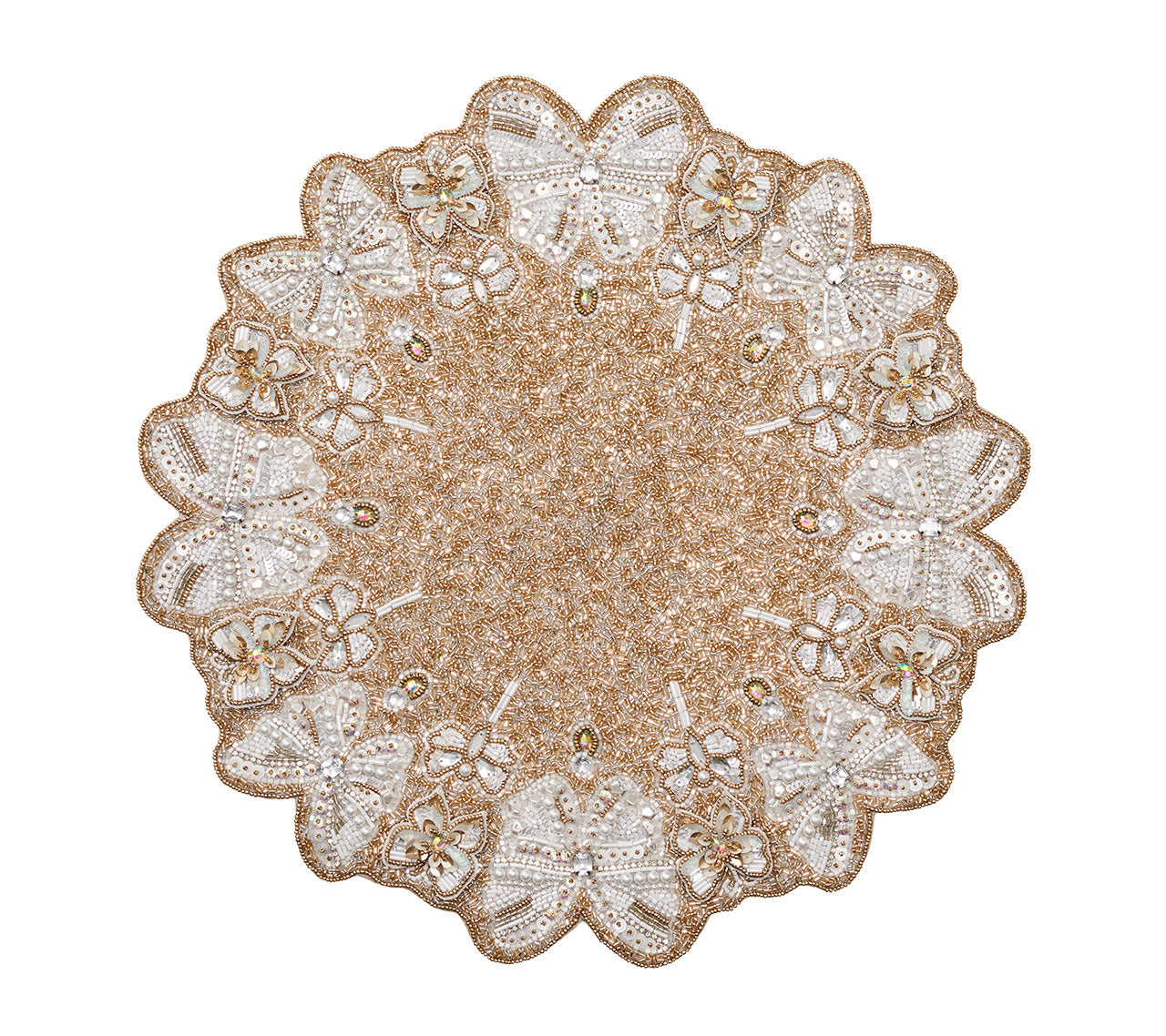 Monarch Placemat in Champagne & Crystal, Set of 2
