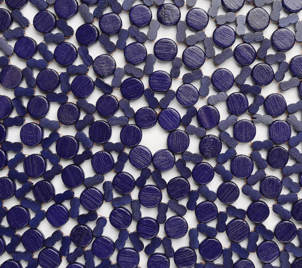 Round Bamboo Placemat in Navy Blue