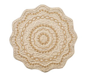 Artisanal Placemat in Natural & Gold, Set of 4
