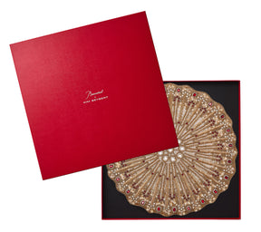 Lumiere Placemat in Champagne & Crystal, Set of 2 in a Gift Box