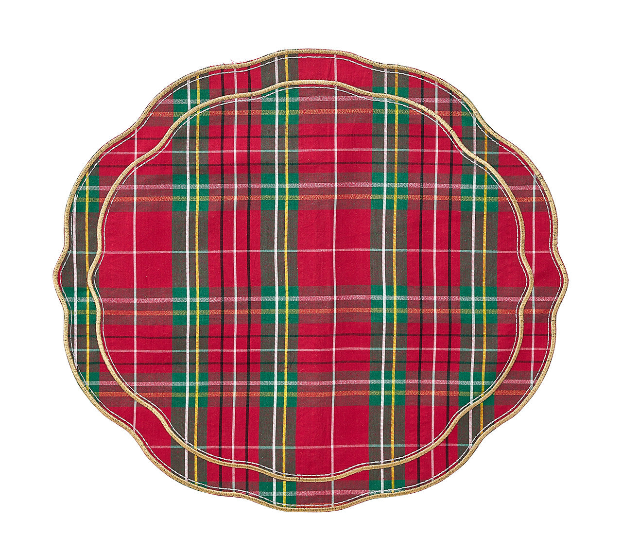 Trad Plaid Placemat in Red, Green & Gold, Set of 4