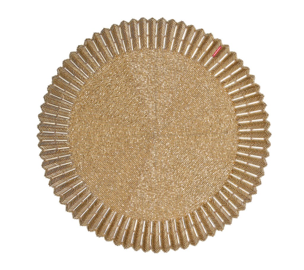 Sample: Etoile Placemat in Champagne, Set of 2 in a Gift Box