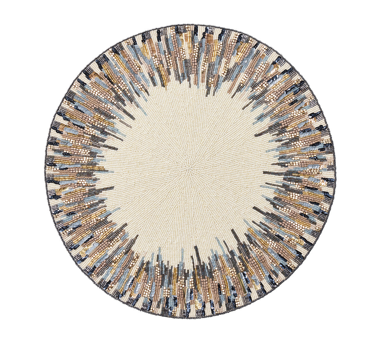 Diadem Placemat in Ivory & Blue, Set of 2