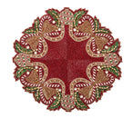 Candy Cane Bow Placemat in Red, Green & Gold, Set of 2