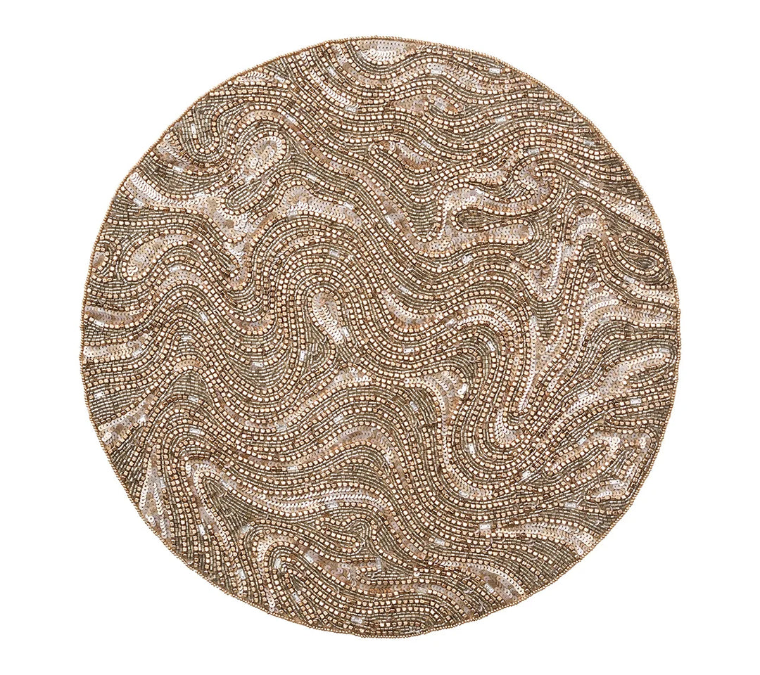 Luster Placemat in Gold & Silver, Set of 2