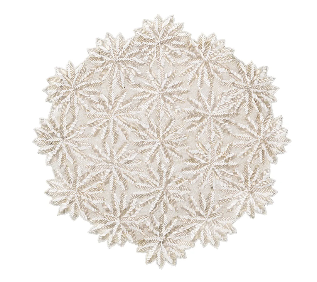 Winter Lace Placemat in Silver & Crystal, Set of 2