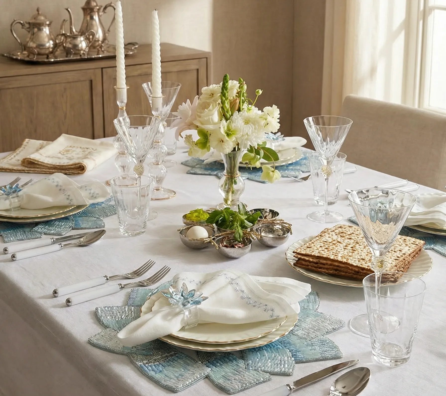 Tidal Placemat in Glacier Blue, Set of 2
