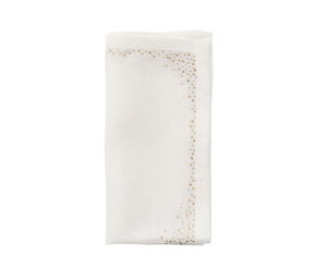 Pin Dot Napkin in White & Gold & Silver, Set of 4