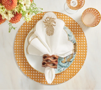 Pina Punch Napkin in White, Natural & Gold, Set of 4
