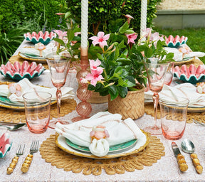 Jardin Napkin in White & Blush, Set of 4