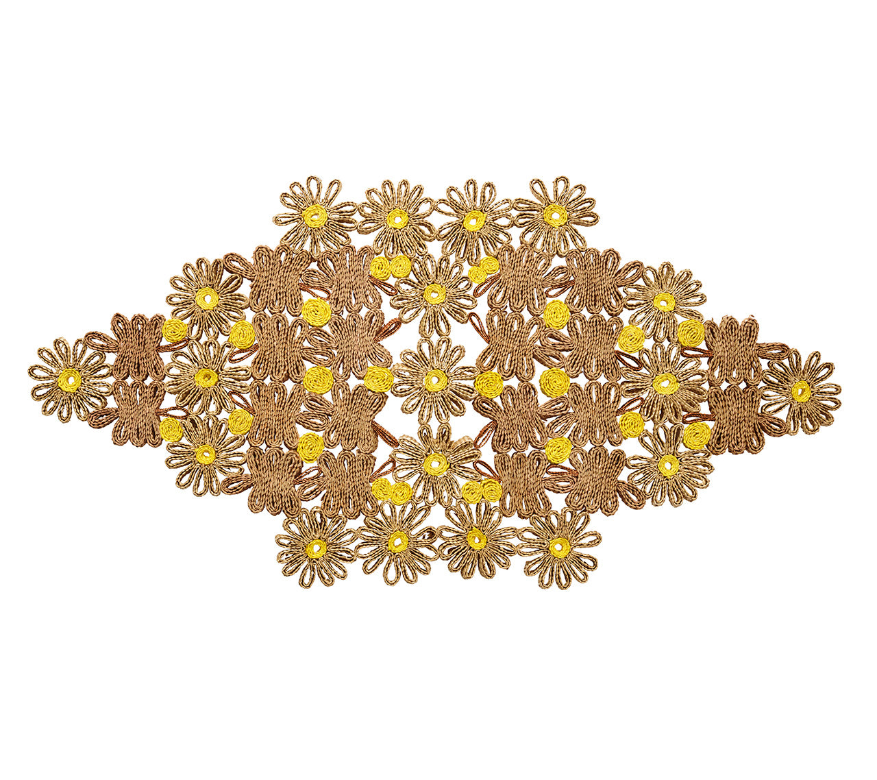 Daisy Runner in Natural & Yellow