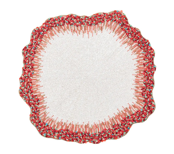 Reef Chic Placemat in White, Coral & Turquoise, Set of 2