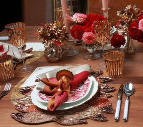 Dip Dye Napkin in Cranberry & Orange, Set of 4