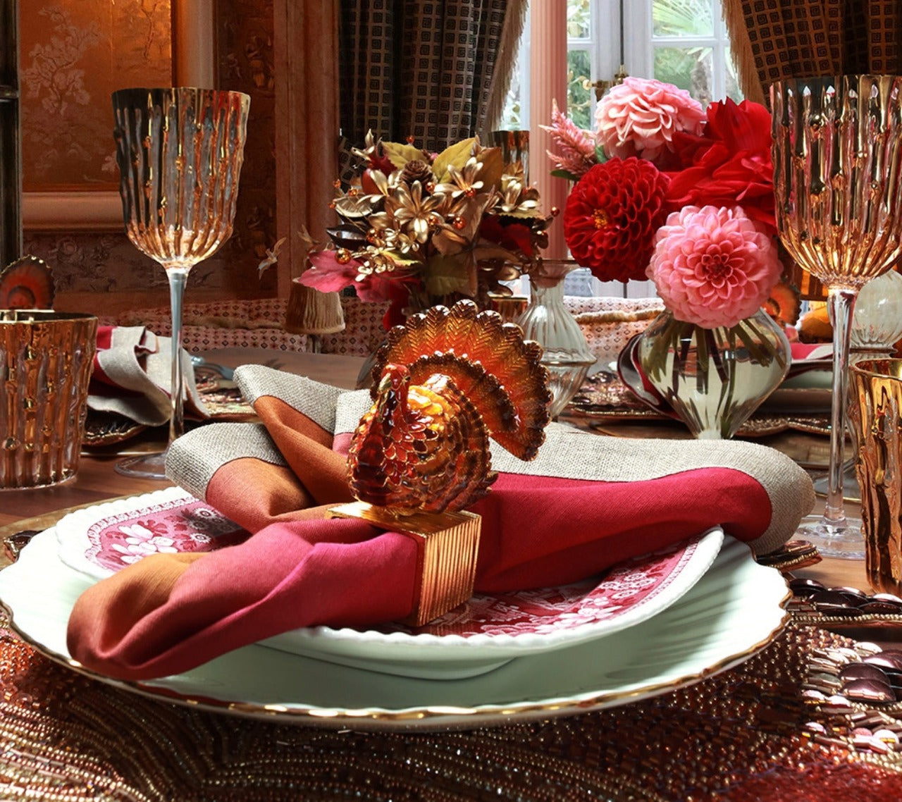 Dip Dye Napkins in Earth Tones, Set of 4