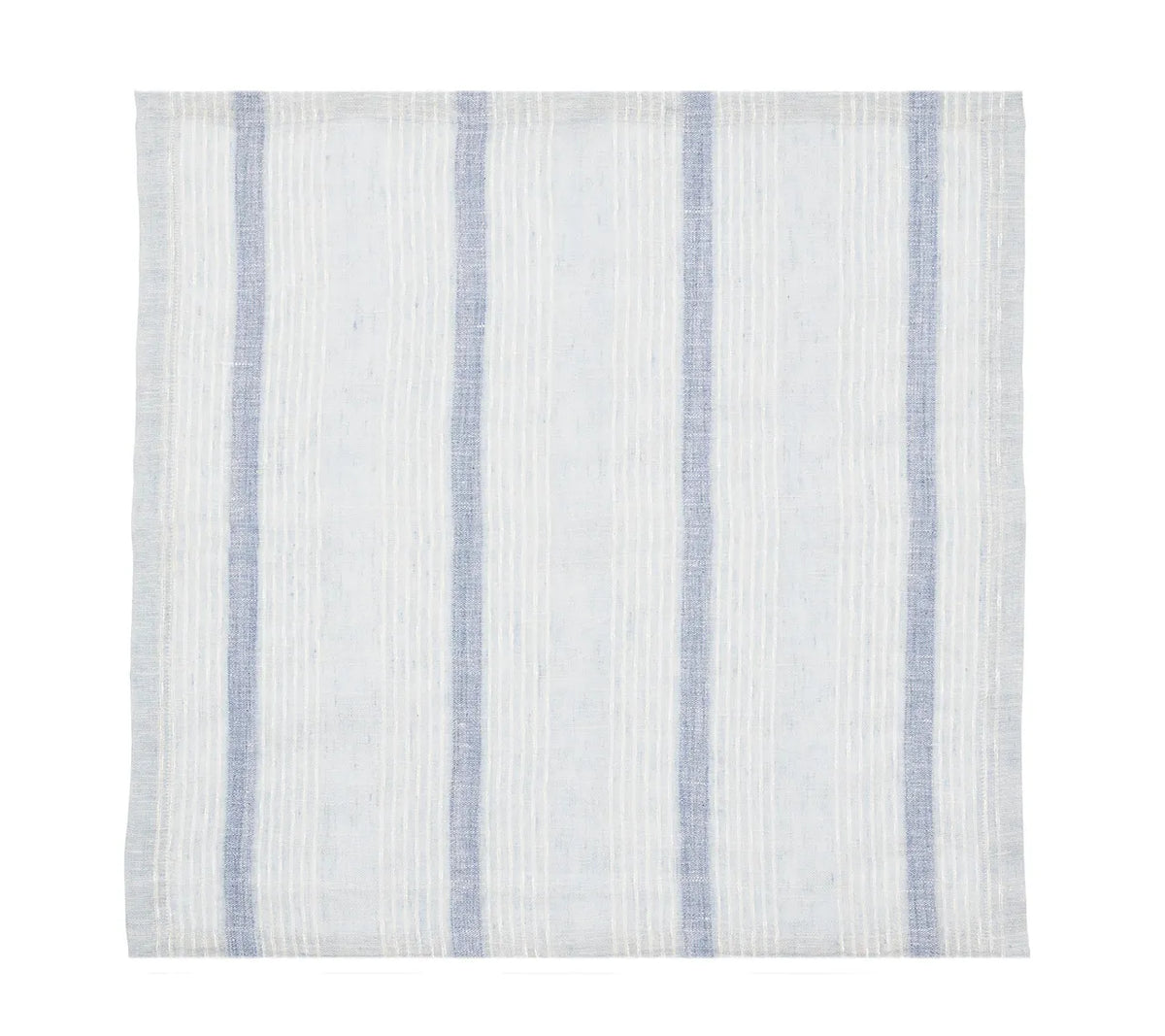 Ribbon Stripe Napkin in Ivory & Blue, Set of 4
