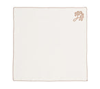 Royal Palm Napkin in White & Brown, Set of 4