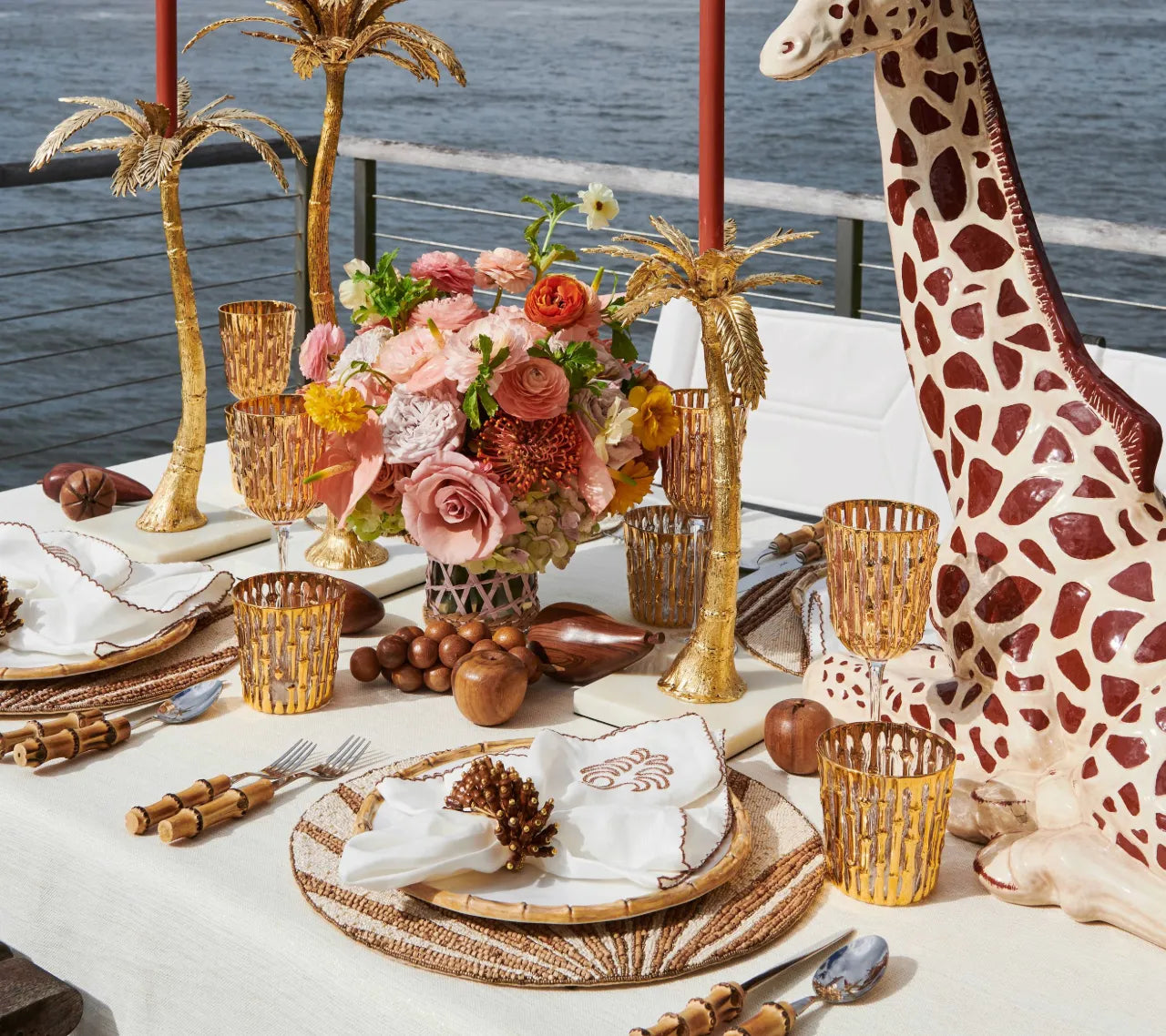 Royal Palm Placemat in Natural & Brown, Set of 4