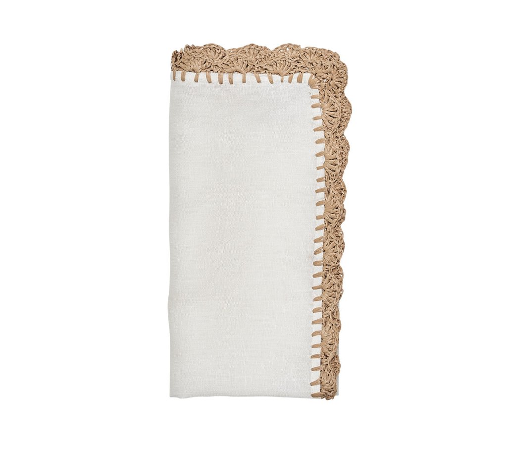 Shell Edge Napkins, Set of 4 - Natural