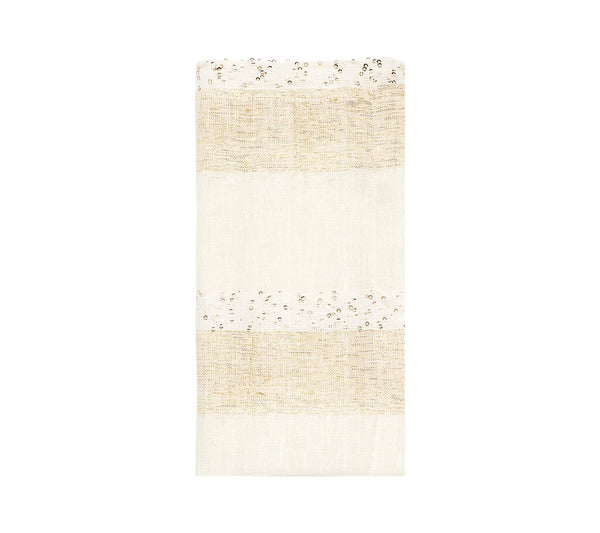 Spectra Napkin in White & Gold, Set of 4