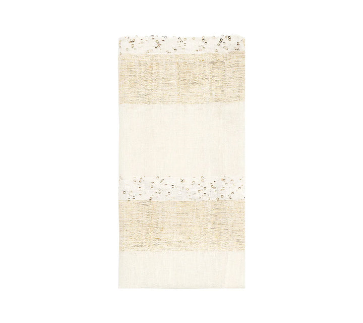 Spectra Napkin in White & Gold, Set of 4
