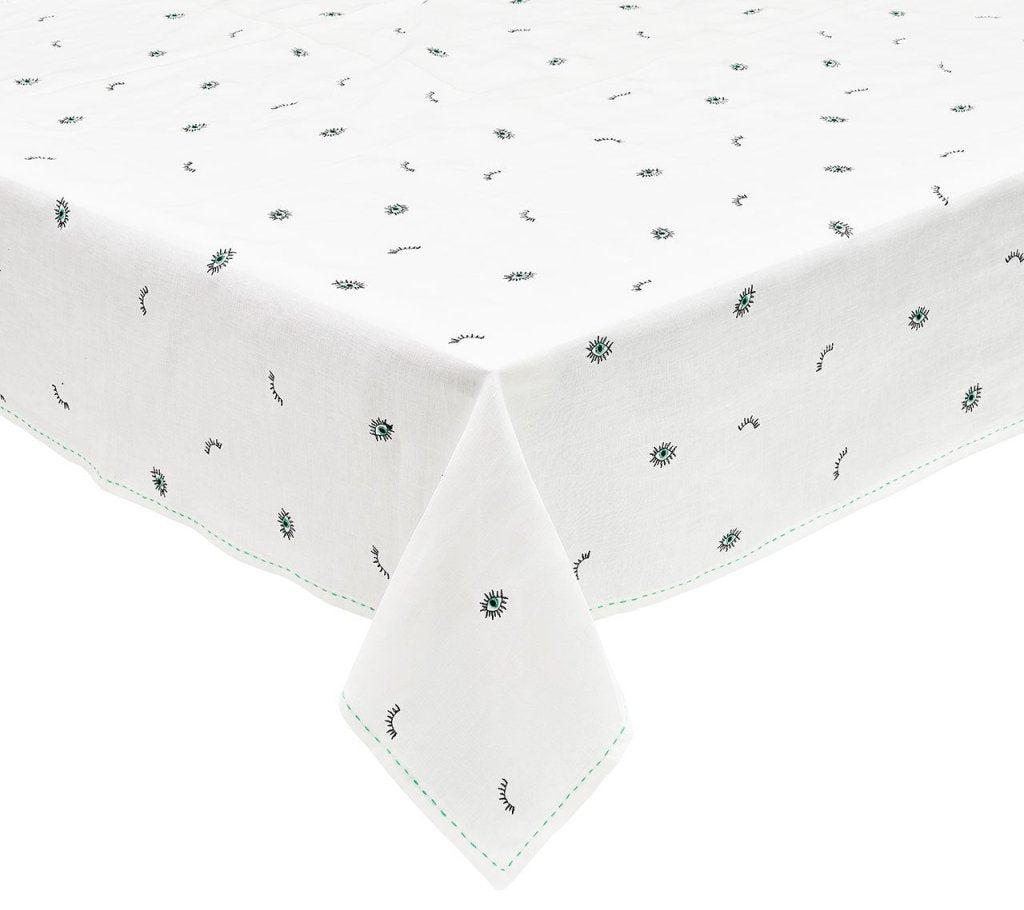 Kim Seybert, Inc.Bohemia Tablecloth in White & Seafoam