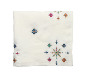 Fez Tablecloth in White, Gold & Multi