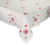 Fez Tablecloth in White, Red & Gold