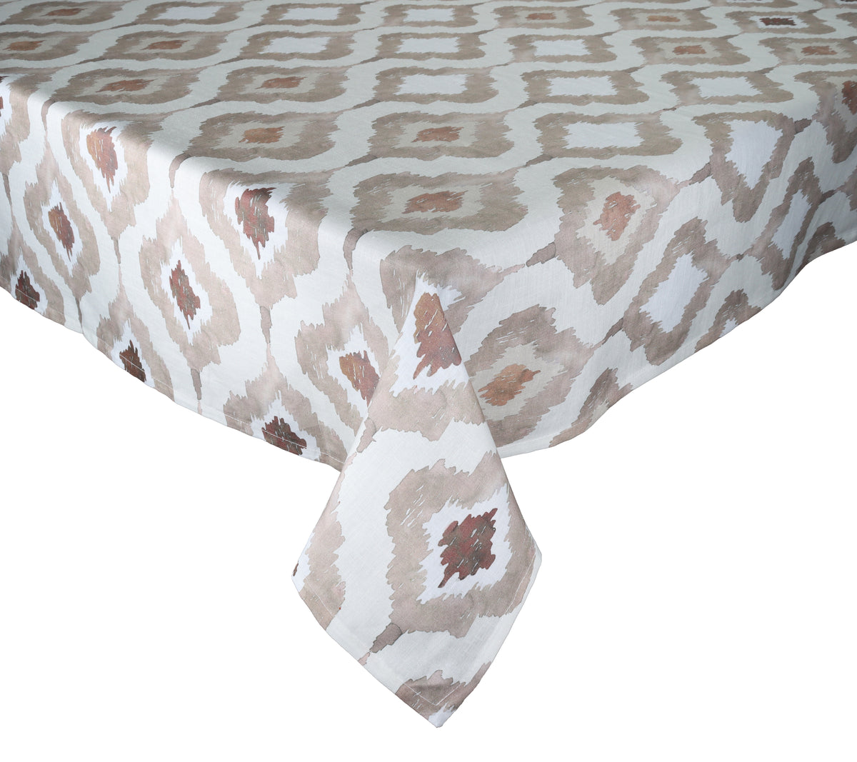 Sample: Watercolor Ikat Tablecloth in Taupe
