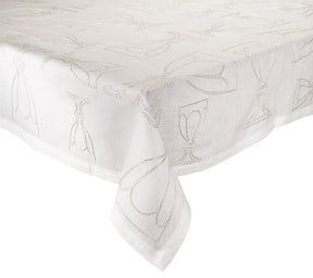 Kim Seybert, Inc.Harcourt Tablecloth in White & Silver