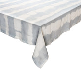Kim Seybert Luxury Watercolor Stripe Tablecloth in White, Blue & Navy