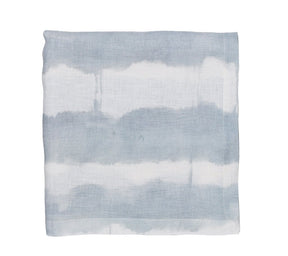 Sample: Watercolor Stripe Tablecloth in White, Blue & Gray