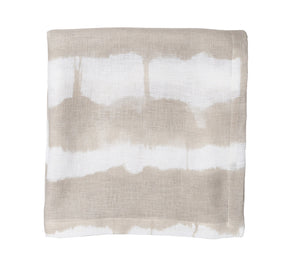 Sample: Watercolor Stripe Tablecloth in White & Natural