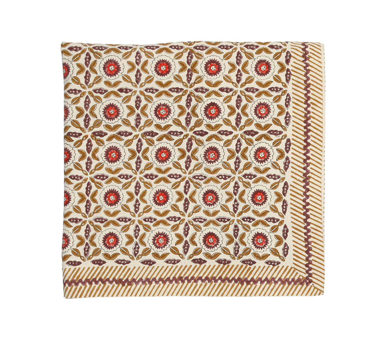 Majorelle Tablecloth in Brown & Orange